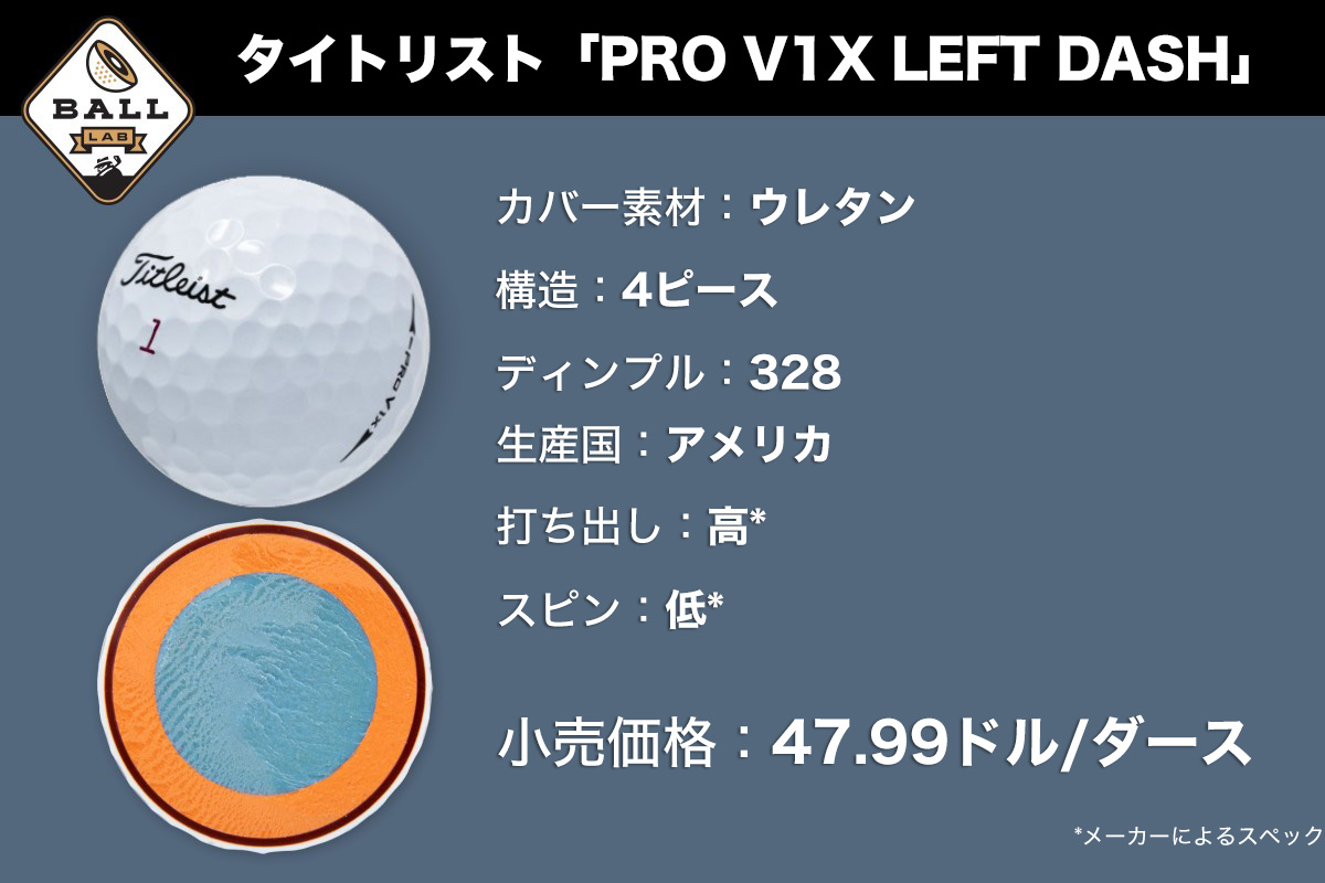 タイトリスト「PRO V1X LEFT DASH」について