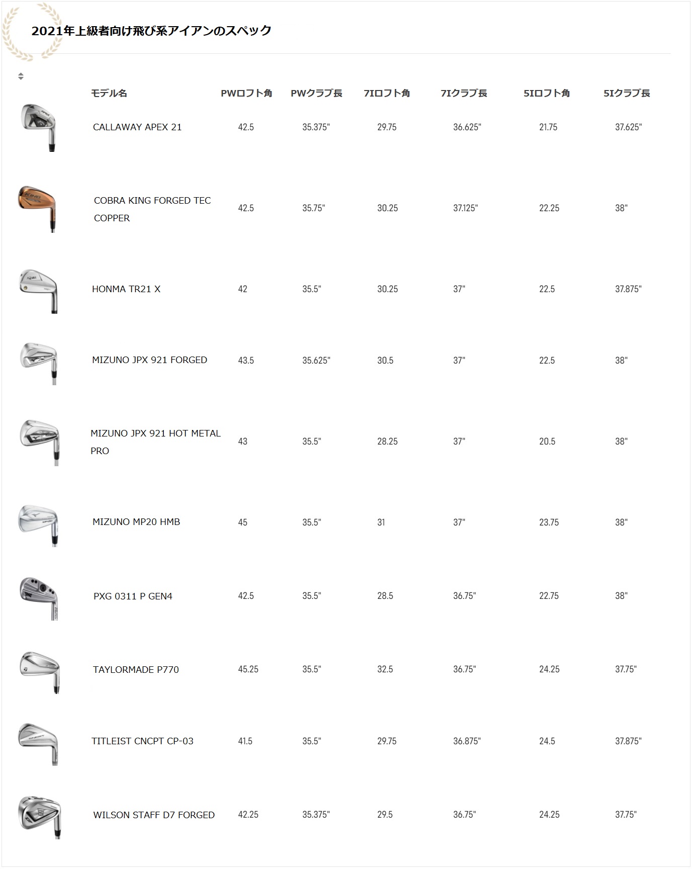 2021年,上級者向け,飛び系,アイアン,ランキング,ミズノ,MIZUNO,ゴルフ,ゴルフクラブ,スペック