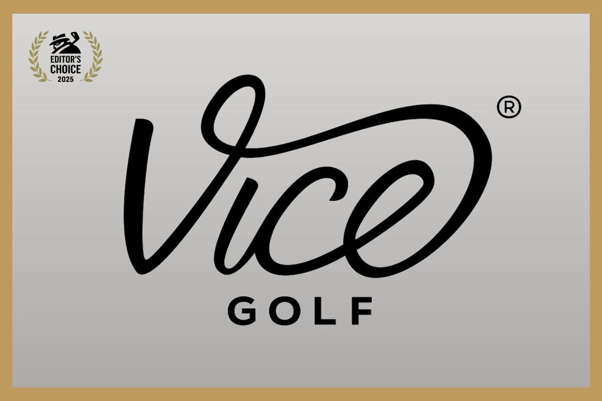 ゴルフブランド「Vice Golf」のロゴ。手書き風の「Vice」とブロック体の「GOLF」が並んでいる。