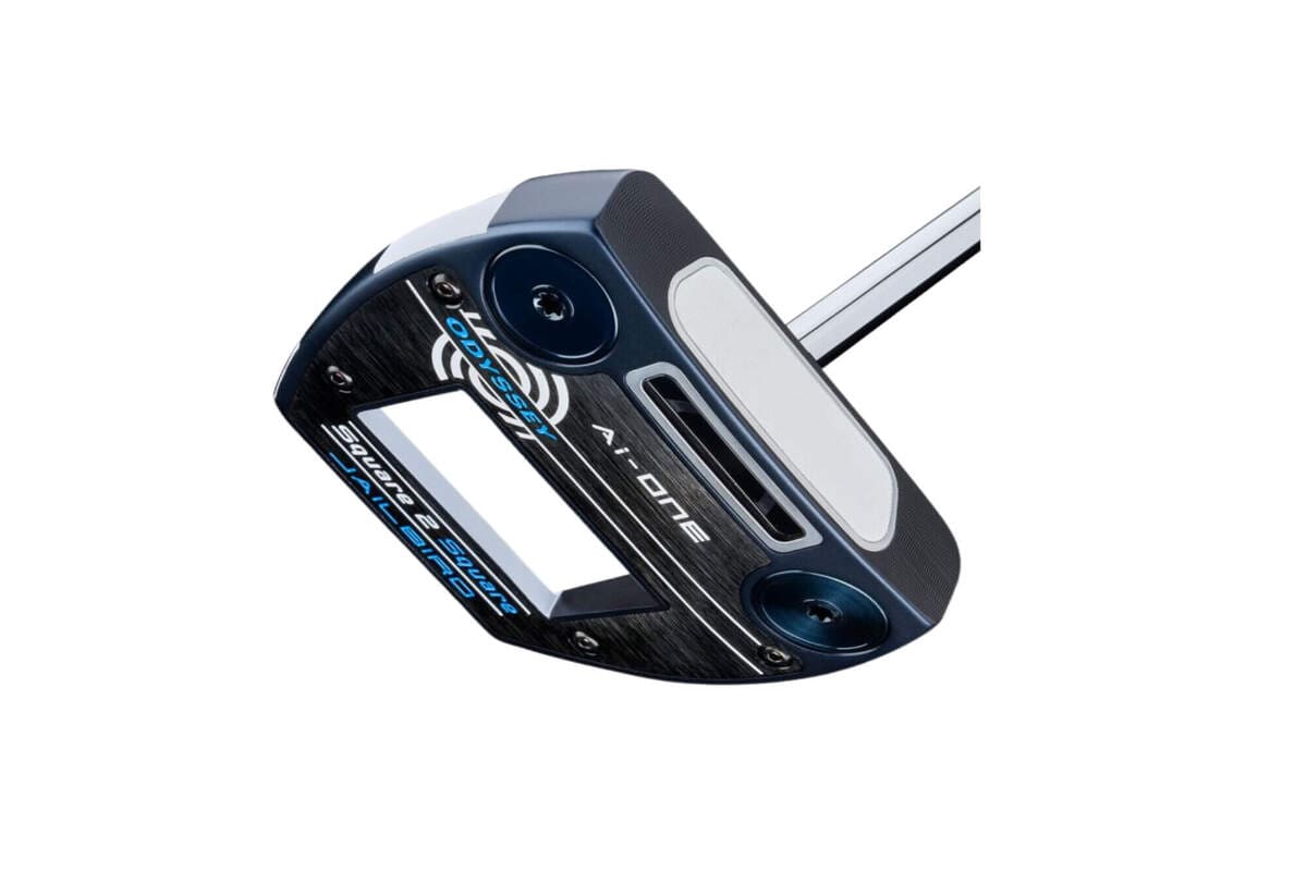 オデッセイ S2S Jailbird パターのソールデザイン。青いアクセントと高MOIヘッドが特徴のゼロトルク設計モデル。