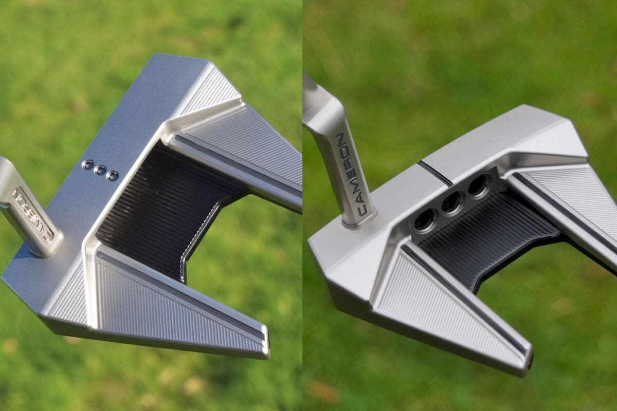 スコッティ・キャメロン「Phantom 7」のトップエッジと角度処理を上方から捉えたディテール画像