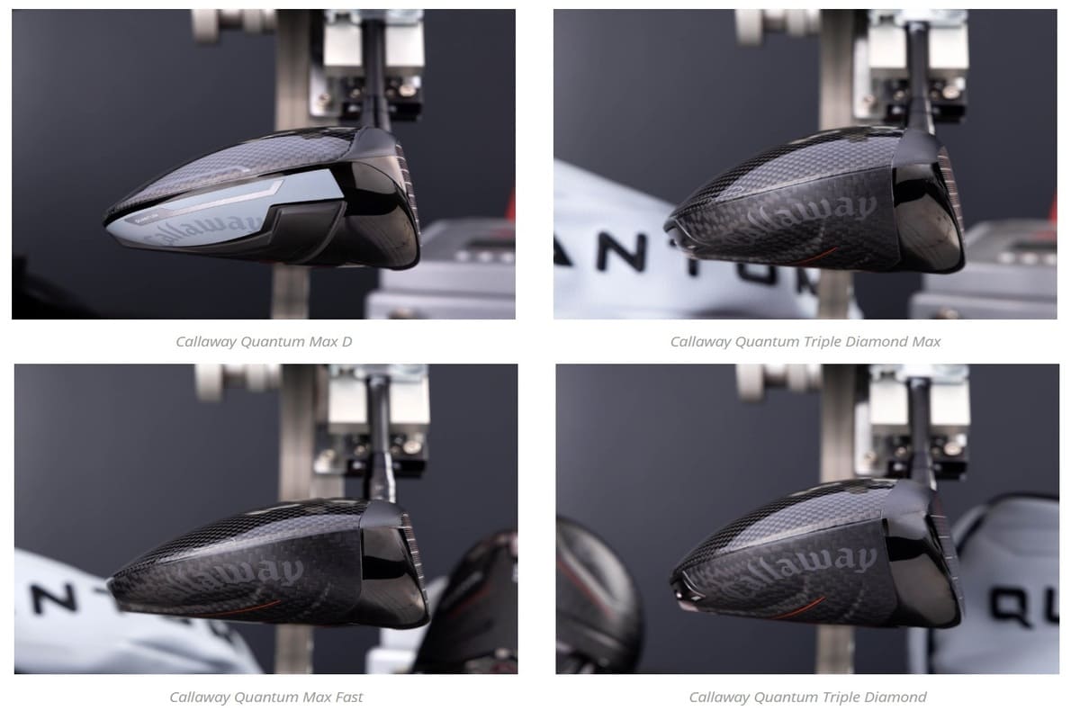 キャロウェイ「QUANTUM」ドライバー4モデルの投影面積と形状比較