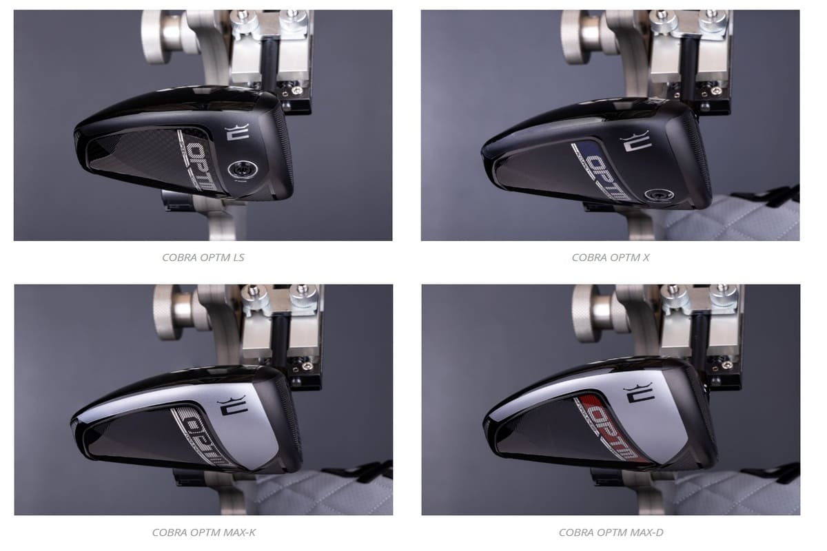 コブラゴルフ「OPTM」ドライバー4モデル（LS・X・MAX-K・MAX-D）の外観比較画像