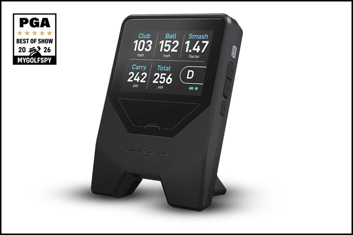 PGA Show 2026でMyGolfSpy Best of Showを受賞したShot Scopeの弾道・データ計測デバイス